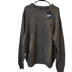 Chaps Men's Sweater XXL NWT Kent Steel Heat Gray‎ Knit Long Sleeve Pullover